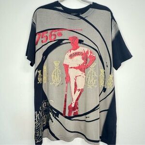 Rare Vintage Barry Bonds Shirt XXL 756 Homeruns Tee Metallic Christian Audigier